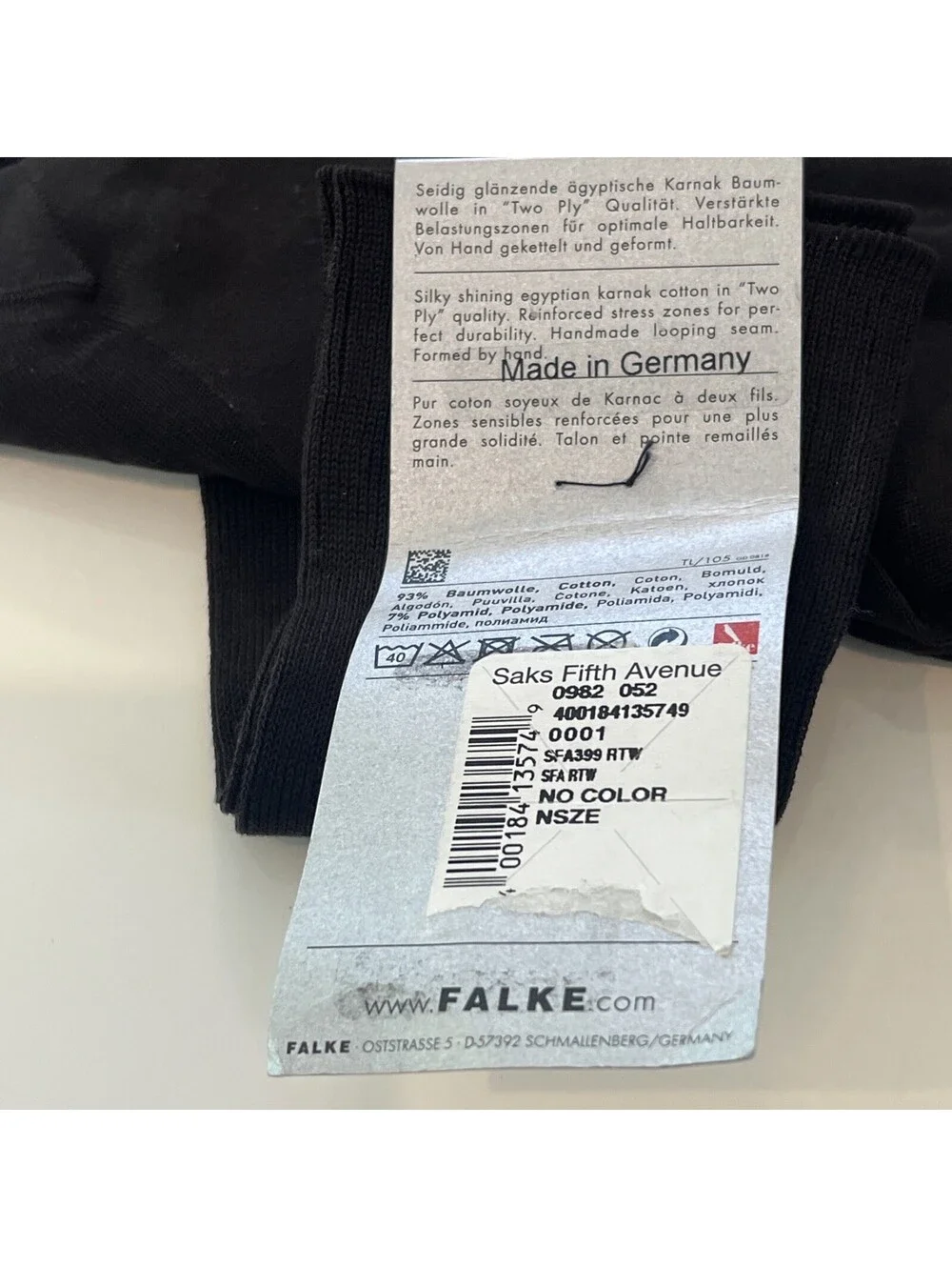 Falke no 9 Fil D’Ecosse socks blue size us 11-12 eu 45-46 nwt